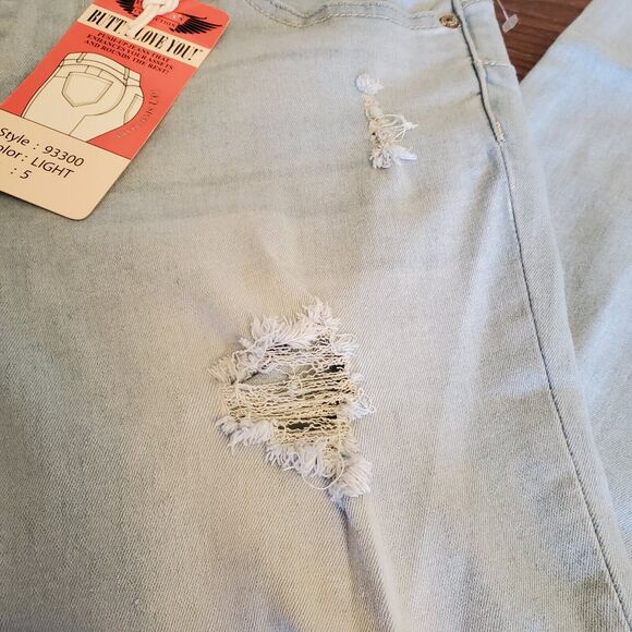 NEW Wax Jean Collection Size 5 Los Angeles Skinny Jeans Light Wash Distressed - Picture 13 of 16